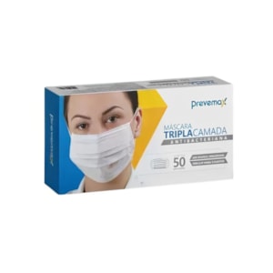 Máscara Tnt Tripla Com Elástico E Clip Nasal Pacote com 50 Peças Rdes00140 / Rdes00260