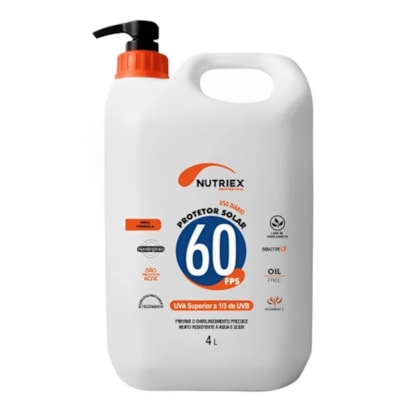 Protetor Solar FPS 60 4 litros Nutriex