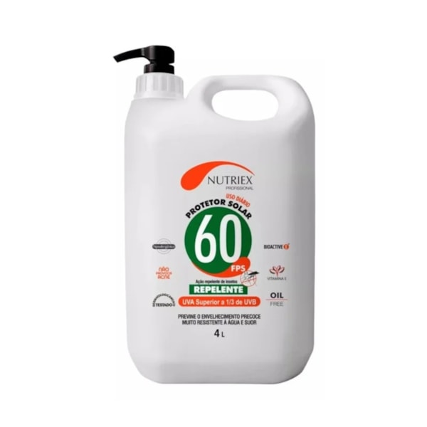 Protetor Solar FPS 60 Repelente 4 litros Nutriex-86704bf2-2119-49ce-bffa-541907f0fb61