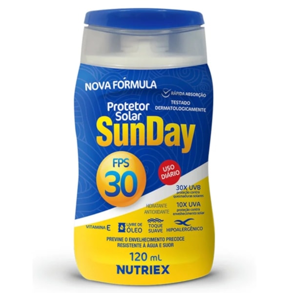 Protetor Solar Sunday UV FPS 30 120 ml Nutriex-ccca6955-39ca-4e9d-905f-b181eec281f4