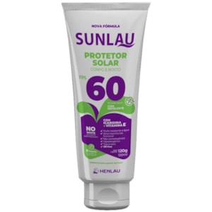 Protetor Solar Sunlau Fps 60 Com Repelente Icaridina 120g