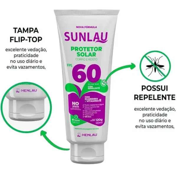 Protetor Solar Sunlau Fps 60 Com Repelente Icaridina 120g-49c9eeb1-a707-4286-bcb5-ac1767e079ee