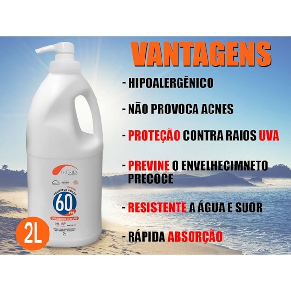 Protetor Solar UV FPS 60 2 litros Nutriex-982afe70-1b48-43b2-961e-ba34ef6b5872