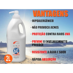 Protetor Solar UV FPS 60 2 litros Nutriex