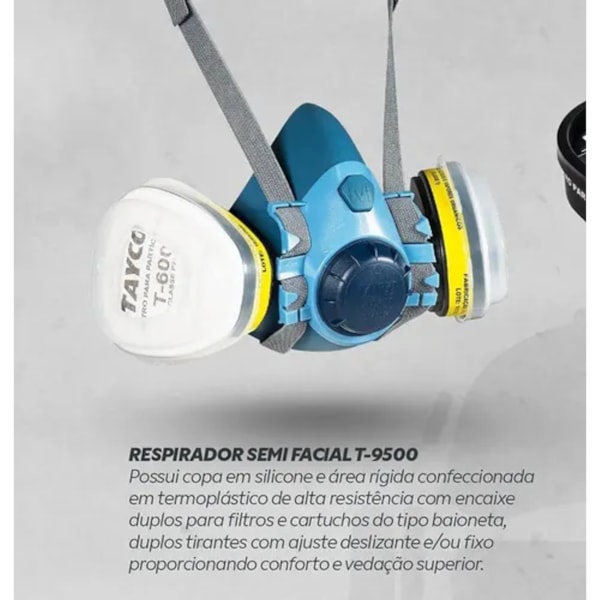 Respirador Semifacial Em Silicone T-9500 Azul Ca 46864-997e734f-9aec-4da3-9bd7-c146bb9f59cb