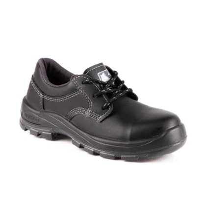 Sapato Cadarço Couro Preto Smartfibra Composite Ca 38927 Fujiwara