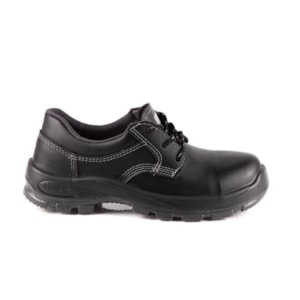 Sapato Cadarço Couro Preto Smartfibra Composite Ca 38927 Fujiwara