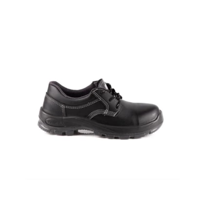 Sapato Cadarço Couro Preto Smartfibra Composite Ca 38927 Fujiwara