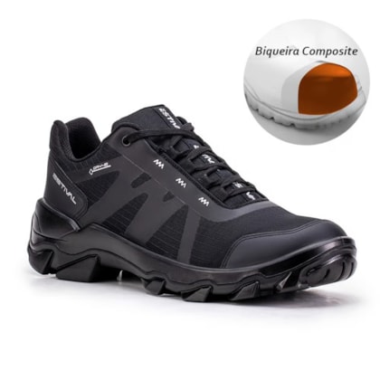 Sapato de segurança Hybrid All Black bico composite ref. Hb60003s1 Ca 47750 Estival