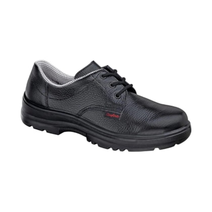 Sapato profissional cadarço preto em vaqueta integral preto sola pu sem biqueira Ca 4642 Conforto